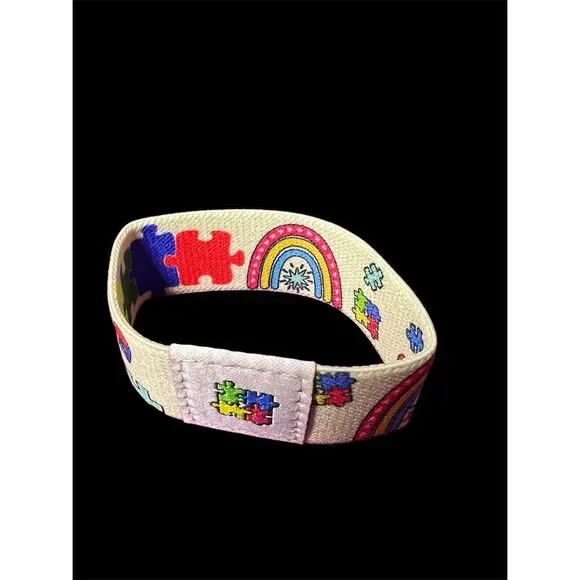 Autism Bright Puzzle Piece Elastic Wristband - Picture 10 of 11